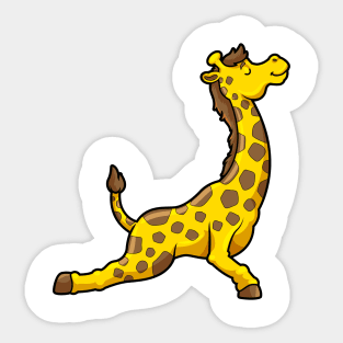 Giraffe at Yoga Stretching exercises Legs & Neck Sticker